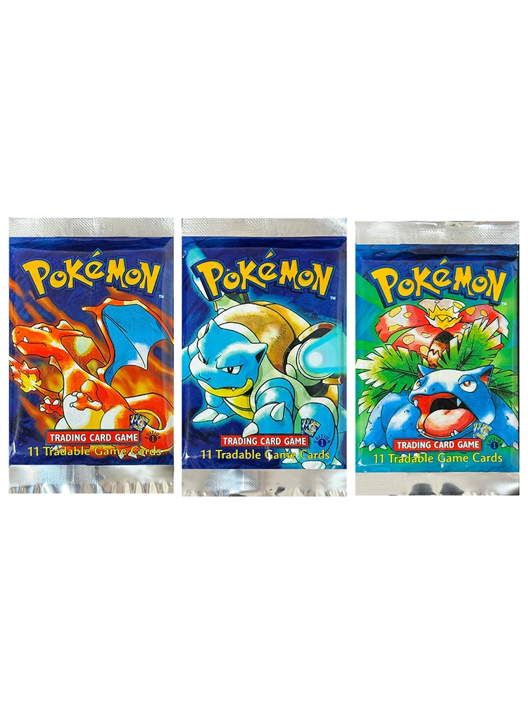 Pokémon Base Booster Packs TCG 1ère édition cartes de jeu Proxy Venusaur Charizrd Blastoise Packs 1 paquet 11 cartes emballage scellé