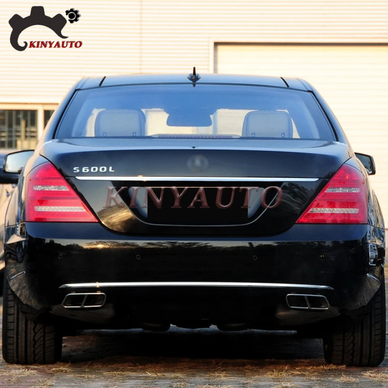 For Benz S300L S350L S400 S500 S600L 10-13 Rear Bumper Muffler Trim Cover Rear cylinder Exhaust Pipe Frame Rear Exhaust End