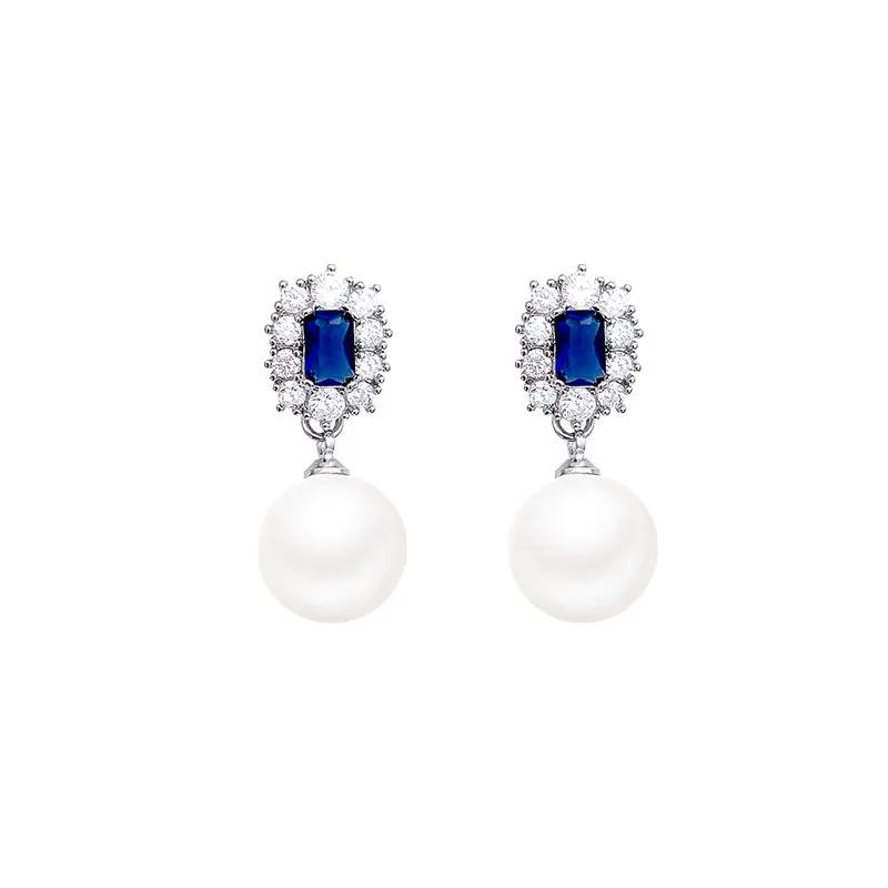 Super Flash White Pearl Earrings 2025 New High-end Light Luxury Niche S925 Silver Diamond Earrings for Women