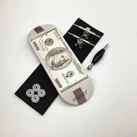 Touche professionnelle 34 mm avec pièces de niveau professionnel, pont en bois (34 x 100 mm), roues et camions CNC