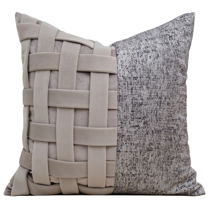 Modern cream-colored style handwoven Dutch velvet pillowcase, suitable for living room sofa, bedroom bed, hotel home decoration