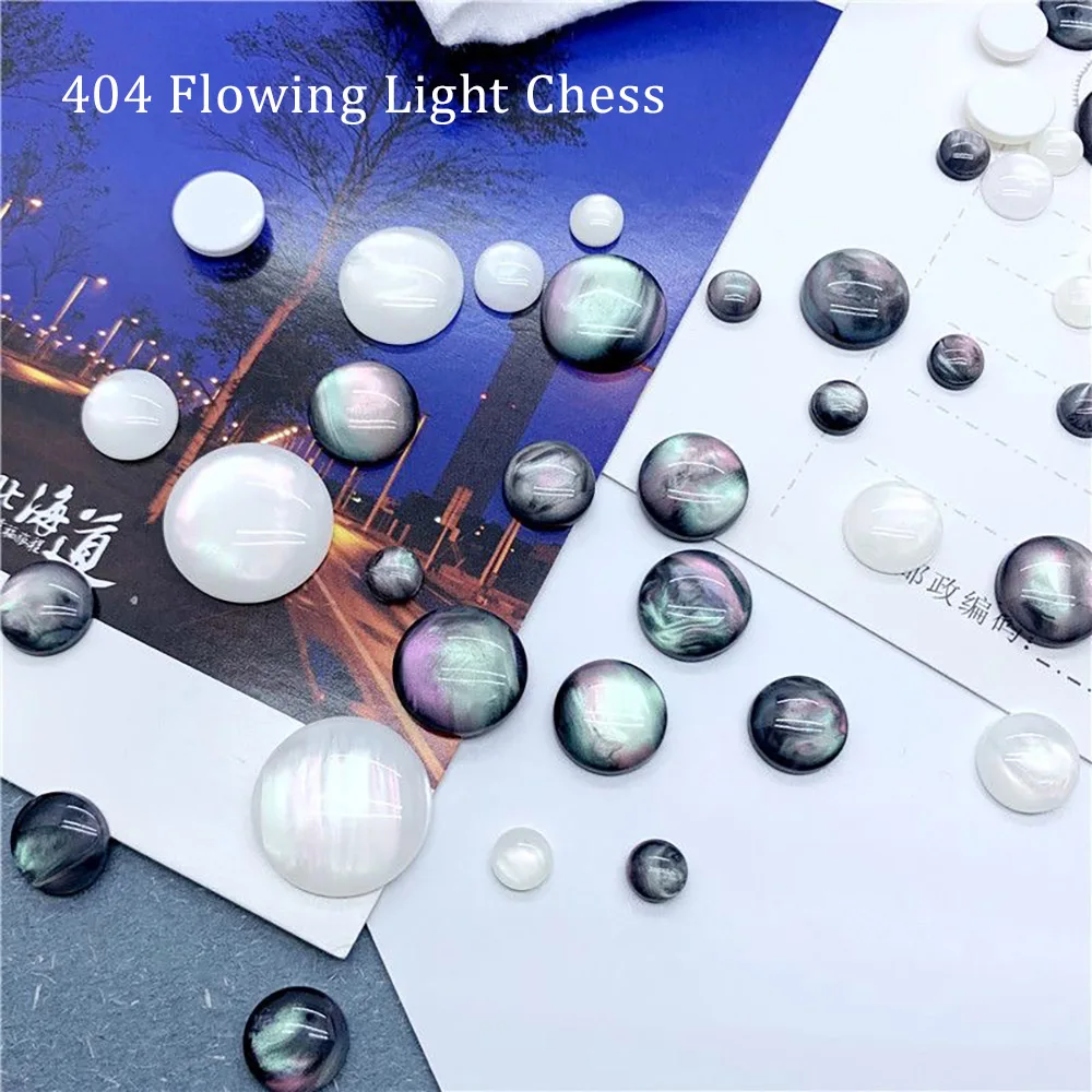

-Flowing Light Chess- Aurora Ornaments 8mm Dotting Flatback Accessory Imitation Fritillaria Circular Resin Patch Charms 404nails