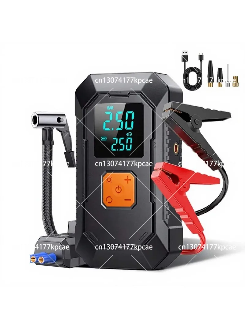 Car Jump Starter with Air Pump Power Pack 12v Battery Booster Tire Inflator Emergency Portable Car Jump Starter