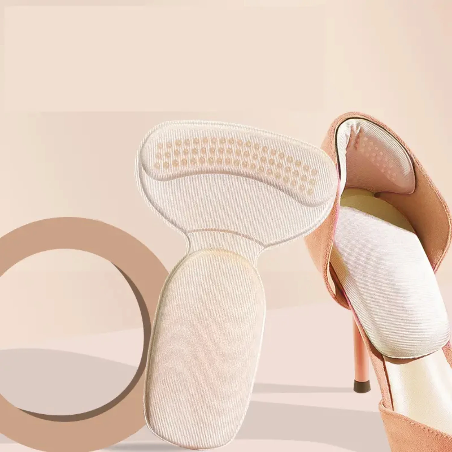 

Comfortable T-shaped 2 In 1 Self-adhesive Reusable Heels Cushioning Pads for Heel Grips and Protection