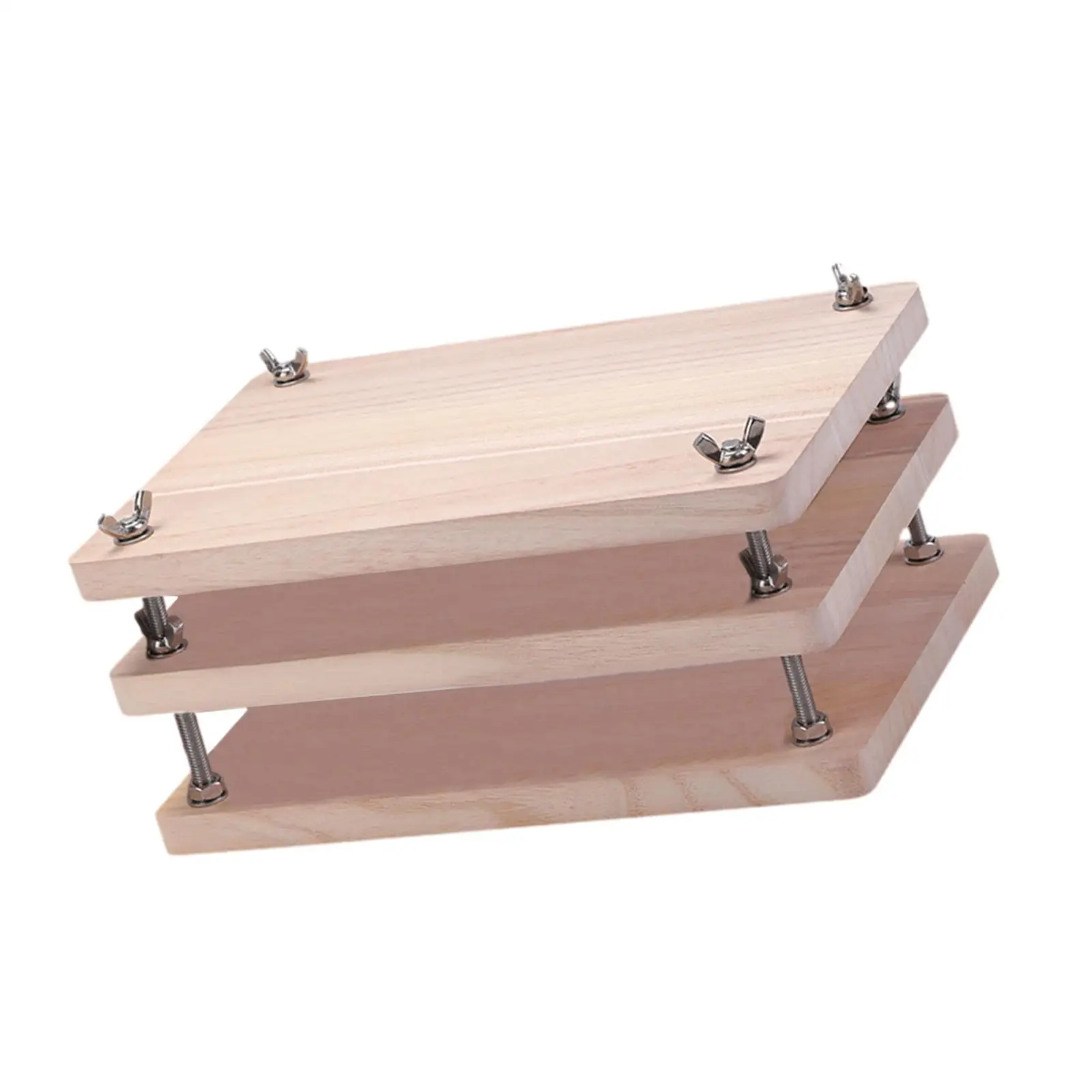Book Press Multipurpose Convenient Wood Three Boards Binding Press for Scrapbooking Photo Albums Tags DIY Bookbinding Cards