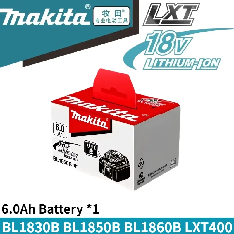 Originele Makita 18V 6.0Ah accu met oplader set voor Makita 18V elektrisch gereedschap DDF487 DTW700 GBA404 DUC150Z DHR183Z