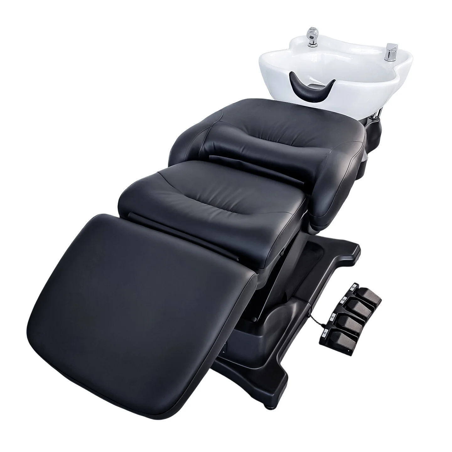 &c Japanese Modern Electric Adjustable Rotating & Lifting Hairdressing Shampoo Chair, 4-Motor Folding Shampoo Bed