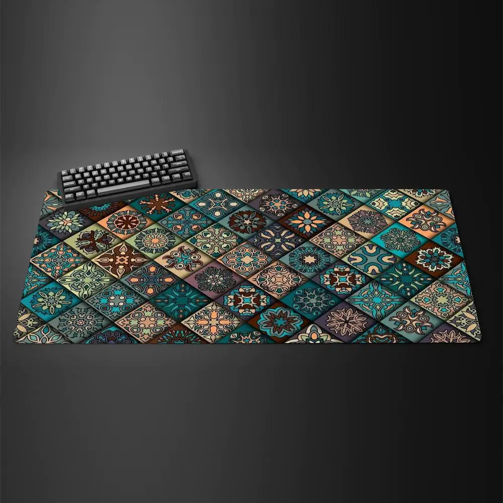 

Bohemian Patterned Mouse Pad Large Rubber Base Anti-slip PC Desk Accessories Mousepad for Office & Gamer Keyboard Mats Decor Mat