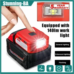 Battery Adapter For Milwaukee 18V Battery USB Charger Power Source with Dual USB Port DC 12V/2A LED Light For Heated Jacket