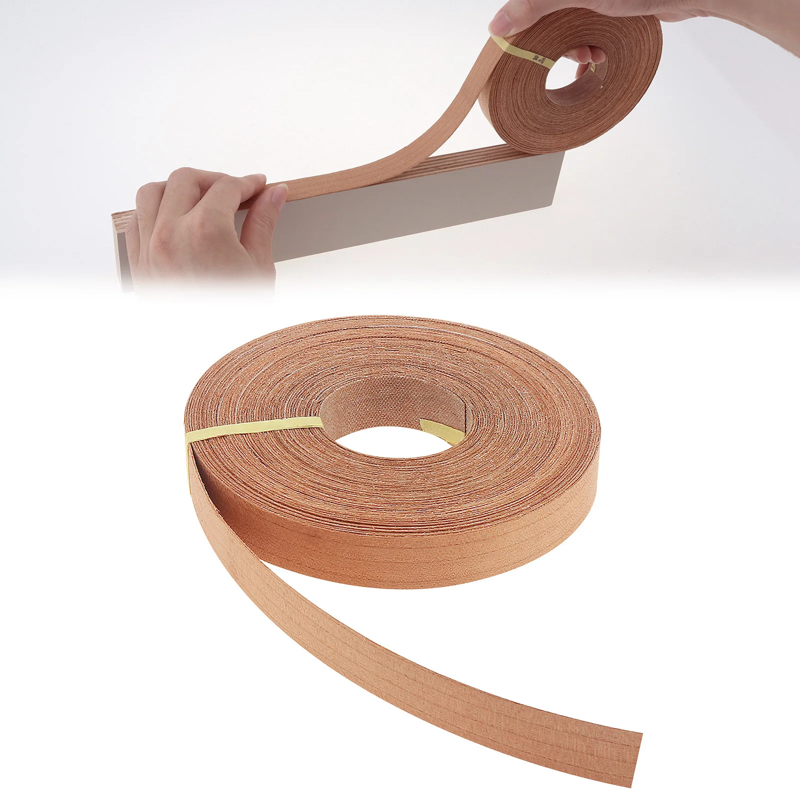 

15M Hot Melt Adhesive Cherry Edge Banding for Plywood Table / Furniture / Cabinet , Pre-glued Veneer Edging