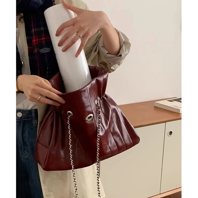 FIRMRANCH Fashion City Beauty Versatile Commuter Shoulder Bag Large Capacity Half Round Saddle Female High Quality Cowhide Purse