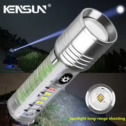 Multifunction Portable Powerful Spotlight Long Range Flashlight Type-C Keychain LED Lamp With Magnet Camping Uv Light Mini Torch