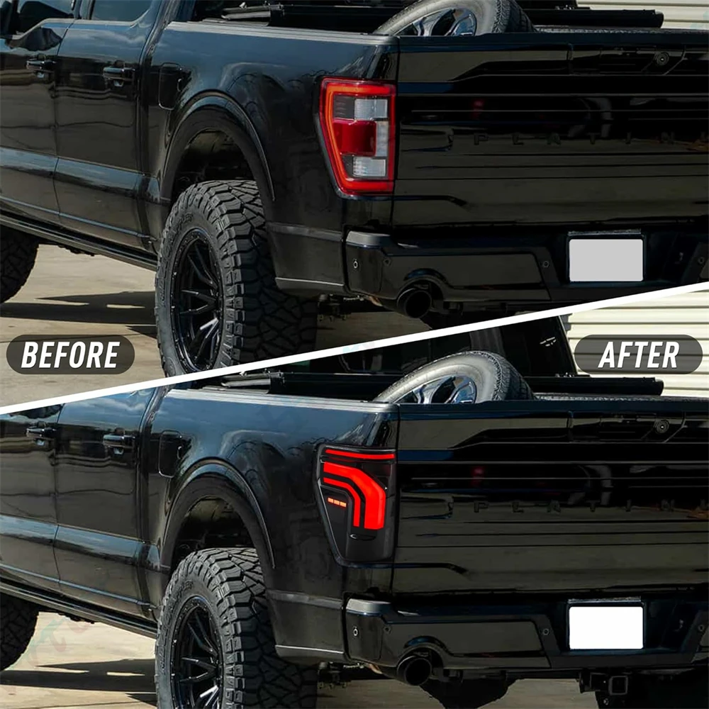 زوج LED المصابيح الخلفية ل 2020 2021 2022 2023 2024 2025 فورد F150 F-150 لاقط الضوء الخلفي لمبة خلفية الفرامل بدوره إشارة الباب الخلفي ضوء
