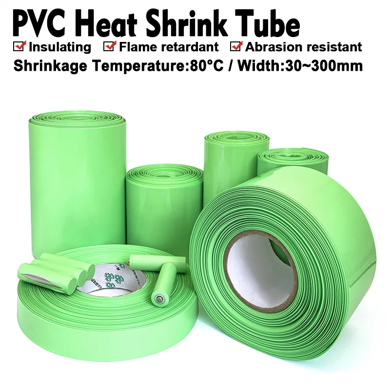PVC Heat Shrink Tube 18650 Lipo Battery Pack Width 24mm~205mm Insulated Protection Film Wrap Lithium Case Cable Sleeve
