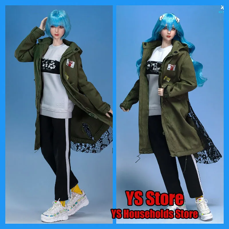 BOX STUDIO BOX-005 1/6 REI Girl Long Short Blue Hair Head Sculpt Sports Casual Female Soldier 12