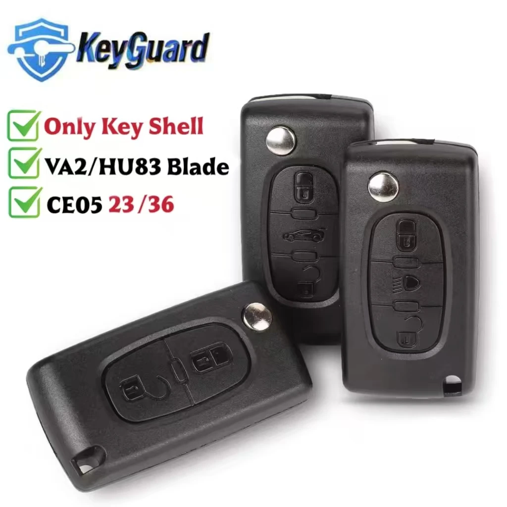 

Keyguard Replace Car Key Case Shell for Peugeot 206 408 306 407 807 for Citroen C2 C4 C5 C6 C8 Berlingo Xsara Picasso VA2 HU83