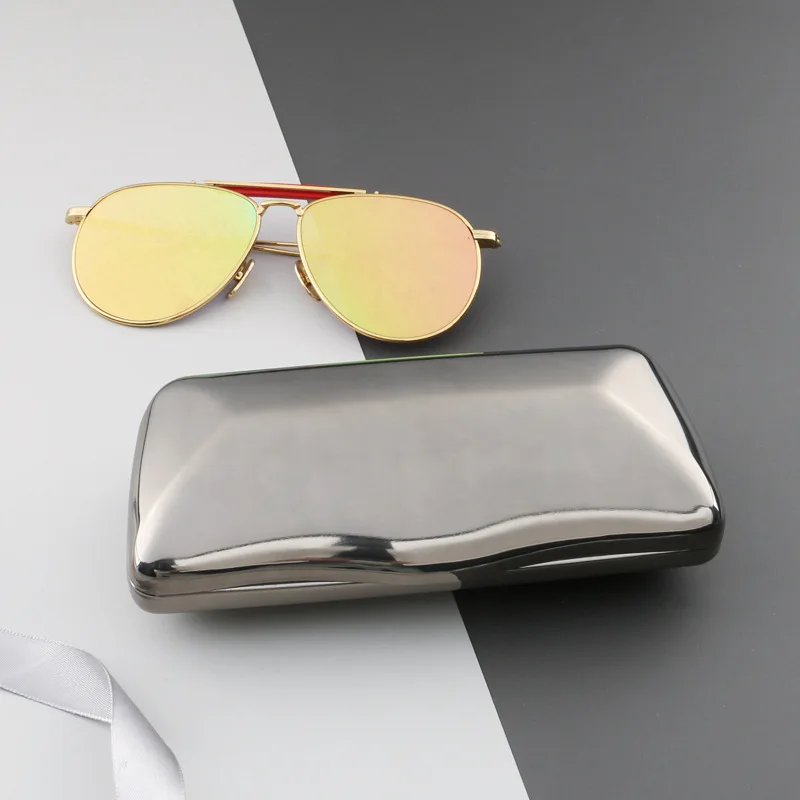 Handmade Aluminum Metal Glasses Case 2024 Wholesale Storage Bag Large Space Pressure Resistant Fashion Lightweight Myopia Box