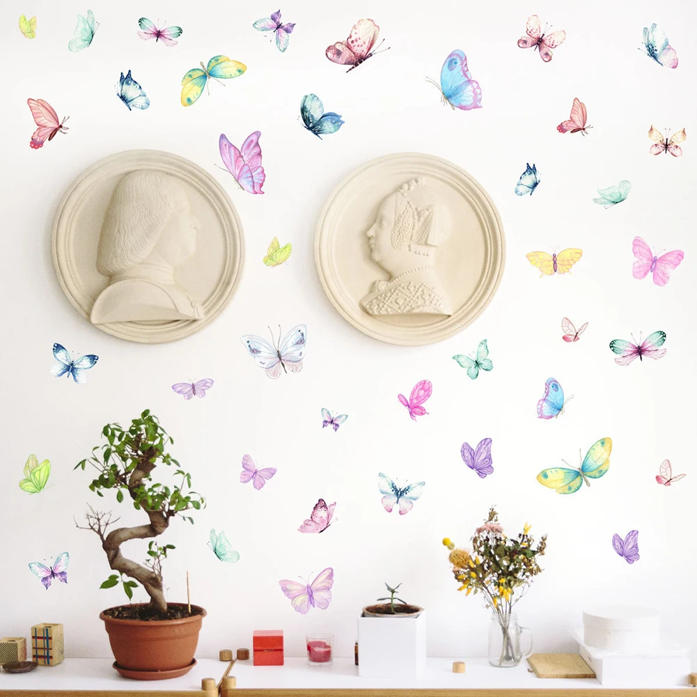 Dry Release Paper Decoration Stickers Living Room PVC Bedroom Decoration Butterfly Wall Stickers Waterproof Bar
