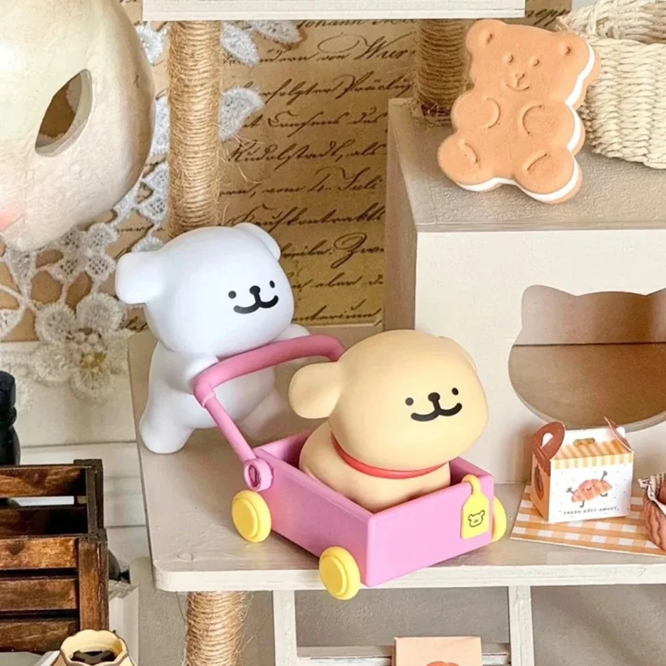 핫 뉴 몰티즈 조이풀 시리즈 강아지 액션 피규어 인형 장난감 데스크탑 장식 팬들을 위한 어린이 크리스마스 생일 선물