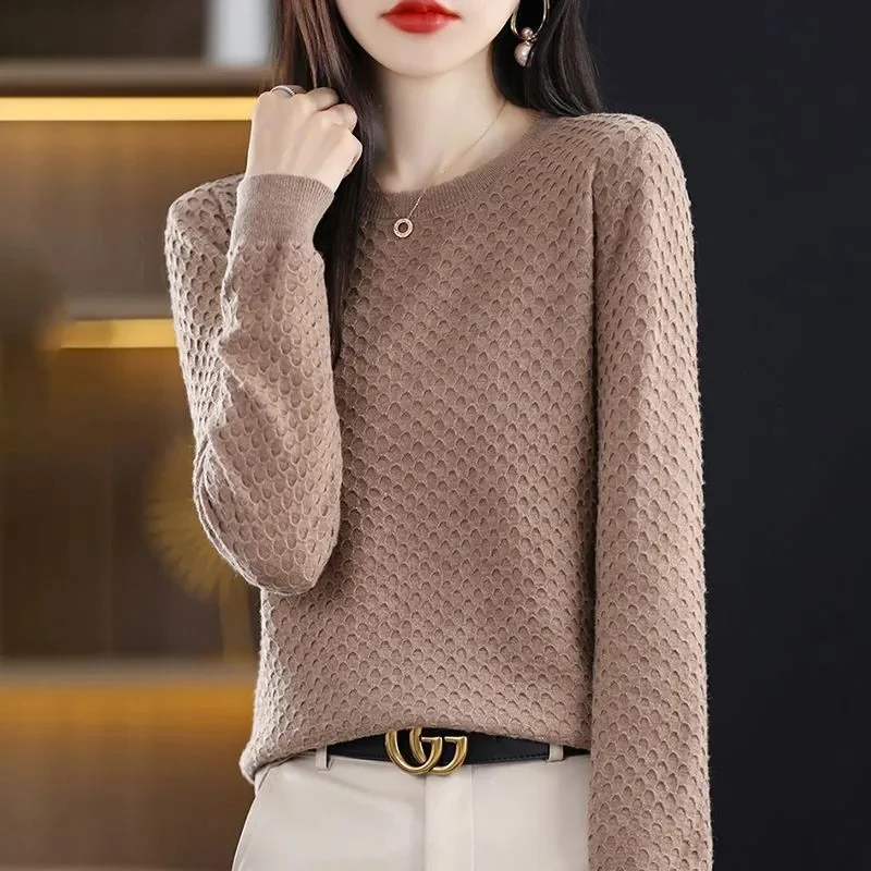 Maglione da donna o-collo primavera autunno maglieria manica lunga Slim maglione caldo pullover Lady Basic Jumpers maglia Bottoming Shirt