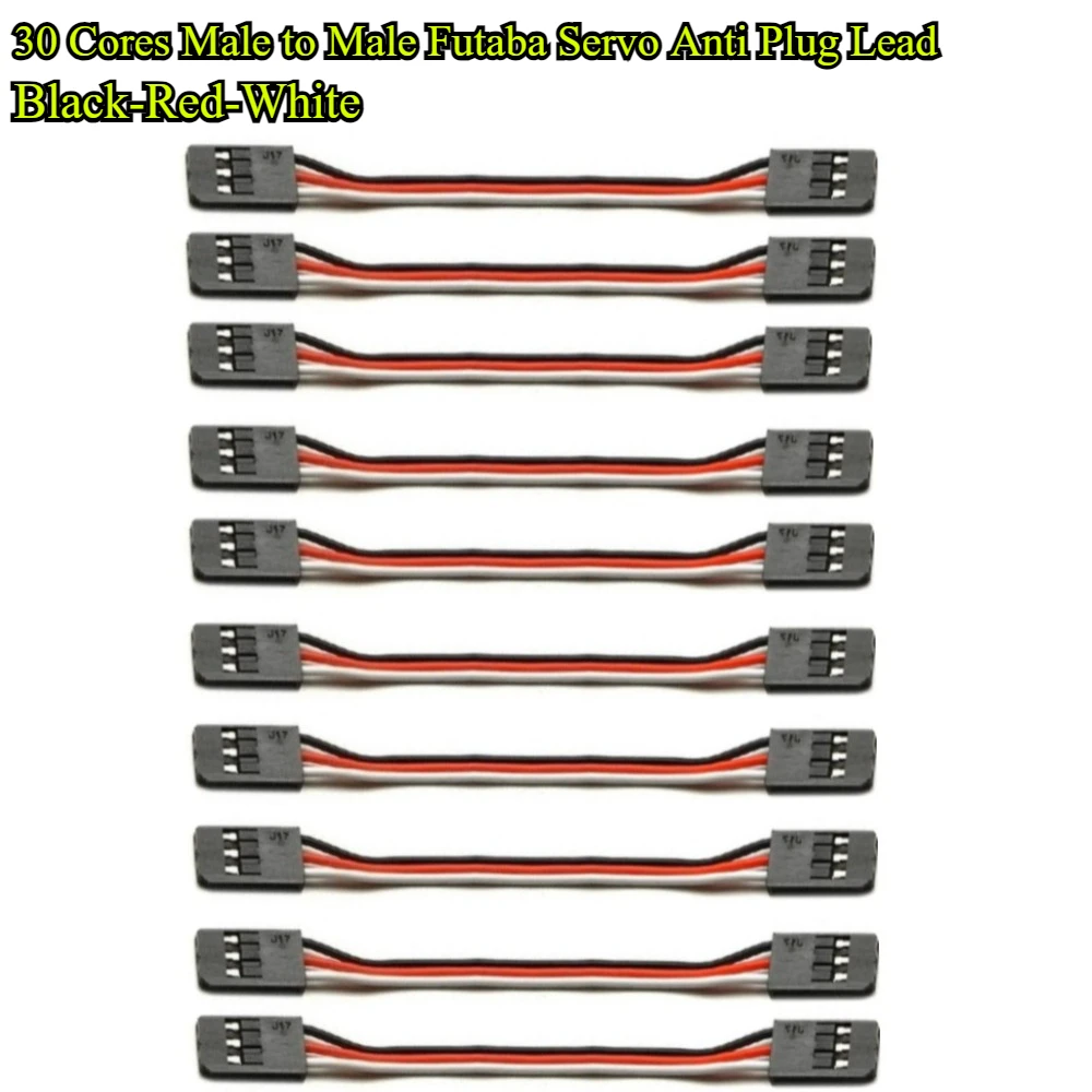 10Pcs/lot Male to Male Servo Extension Cable 30/60 Cores Anti Plug Lead Cord Wire Futaba Plug Connector Flight Control RC Parts