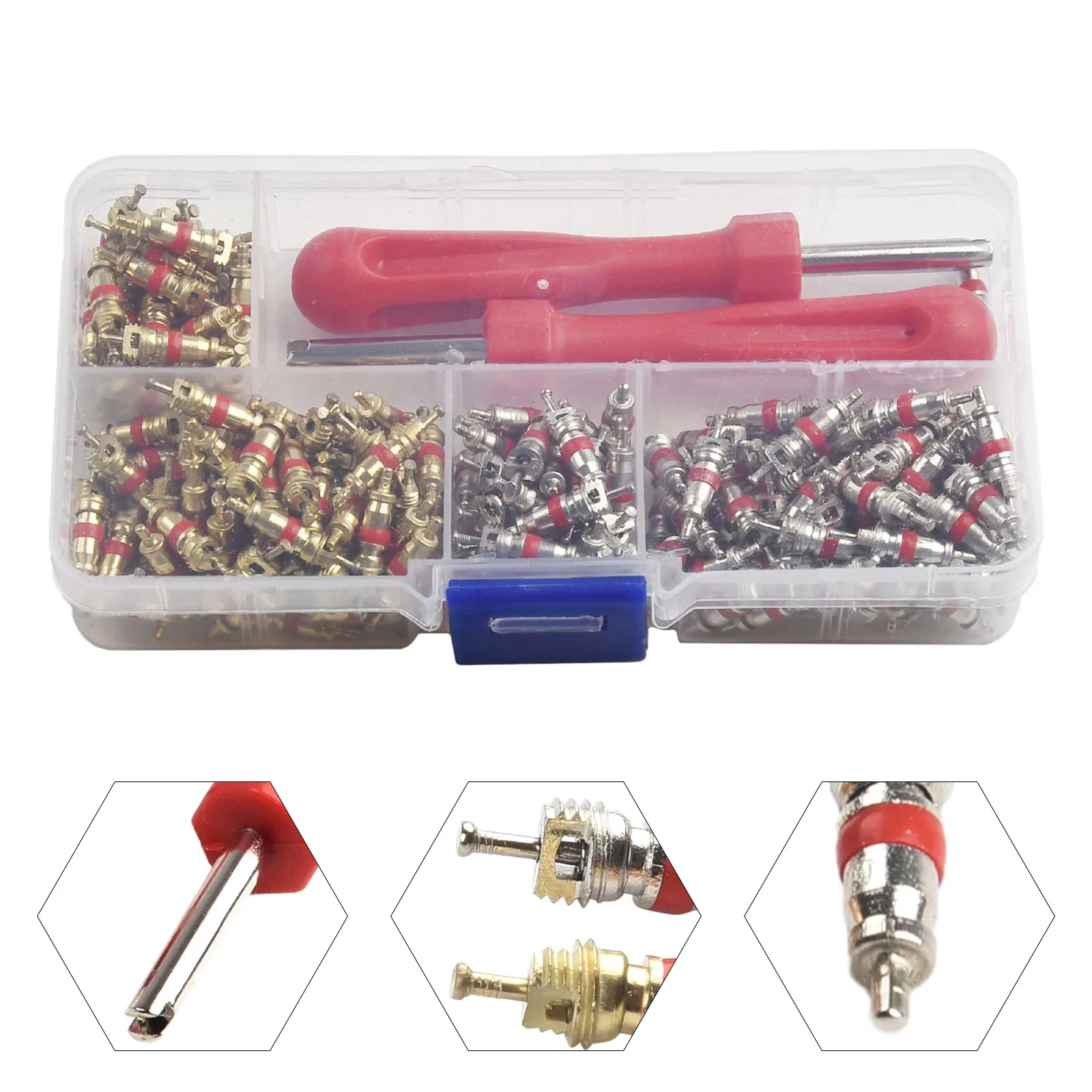 242PCS Car Air Conditioning For Valve Core Kit with Remover Tools for Effective Leak Repairs and Maintenance 242PCS