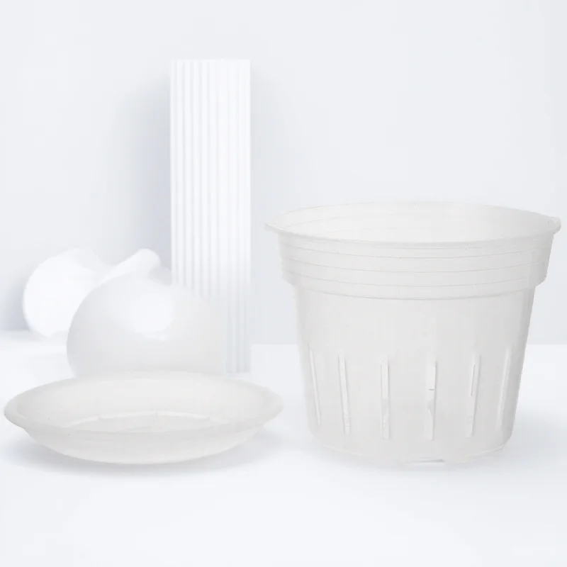 

1 set Transparent Plastic Flower Pots Planters Nursery Containers Indoor Outdoor Gardening Succulent Orchid Pots