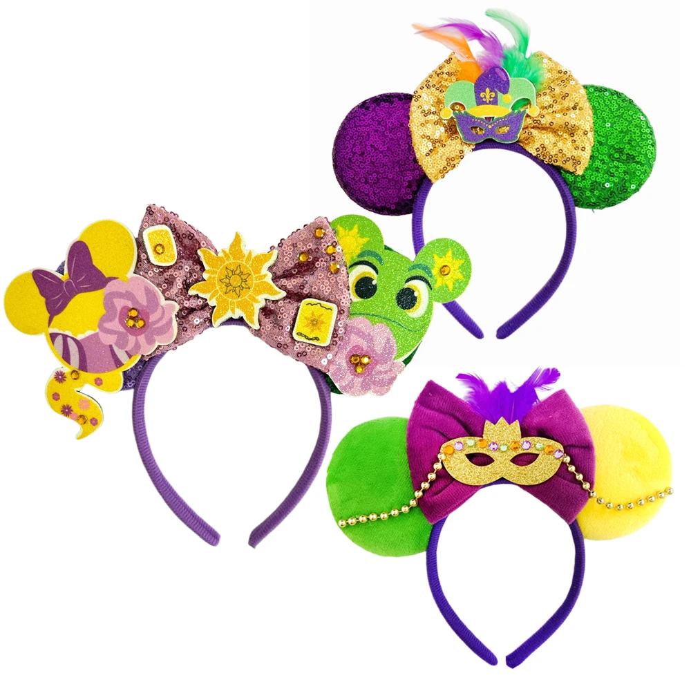 

Disney Kawaii Marie Cat Mickey Mouse Headband Sequined 5"Bow Adult Birthday Party Hairwear Cosplay Hair Accessories