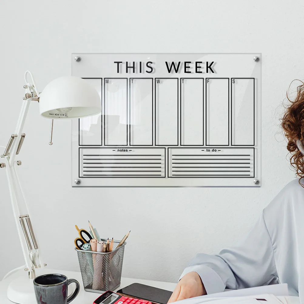 1 Set Clear Acrylic Dry Erase Small Message For Students Weekly Planner Note Board Office Home School Use Bulletin Board Sets