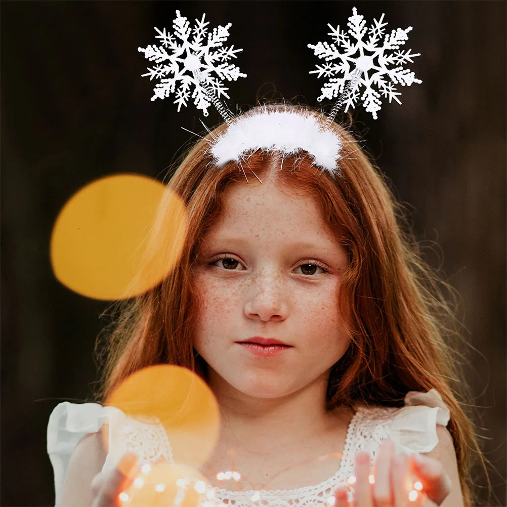 

8Pcs Fun Hair Hoops Snowflake Christmas Headband Novelty Design for Holiday Celebration Festive Party Family Friends Gathering