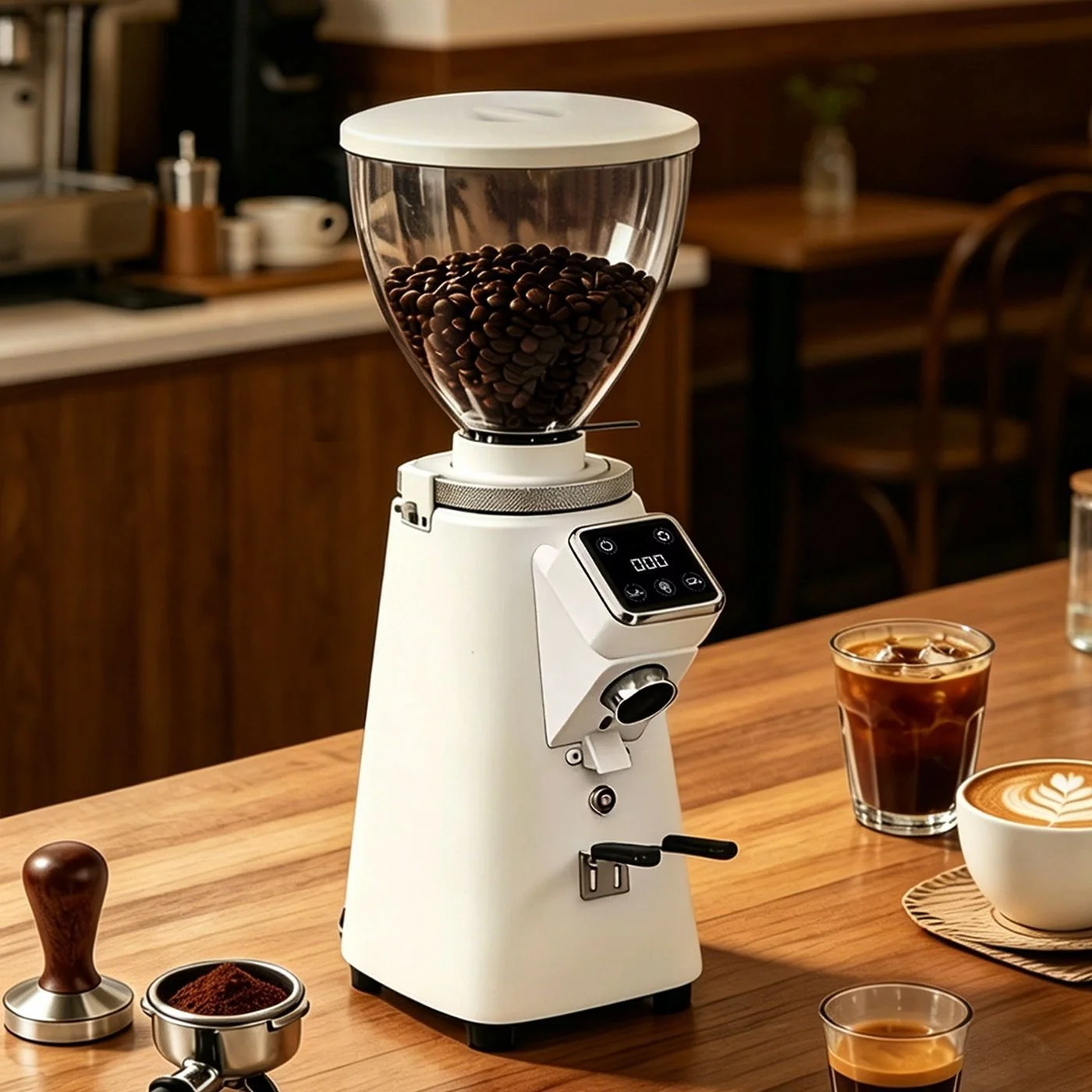 1005A Electric Home Coffee Grinder, 64-Square-Blade, Italian-Style Portion Control, Plasma Anti-Dust, G-fix Quick-Release