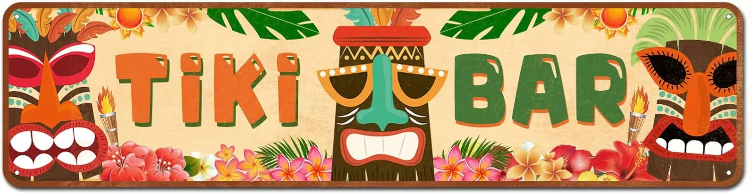 

Новинка, жестяная вывеска Tiki Bar Decor, металлическая настенная табличка x 16 шт.