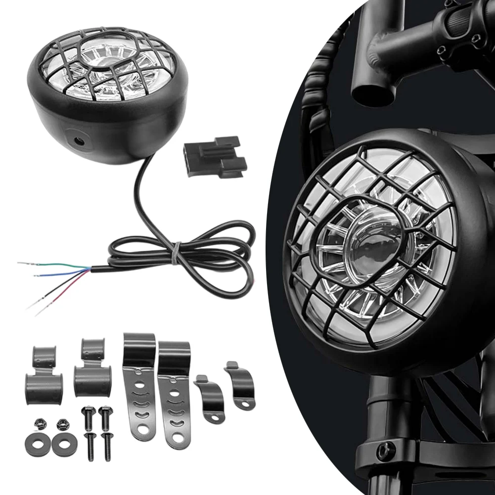 Farol de bicicleta elétrica com brilho ajustável, farol para motocicleta à prova d'água com classificação de energia de 10w para motocicletas