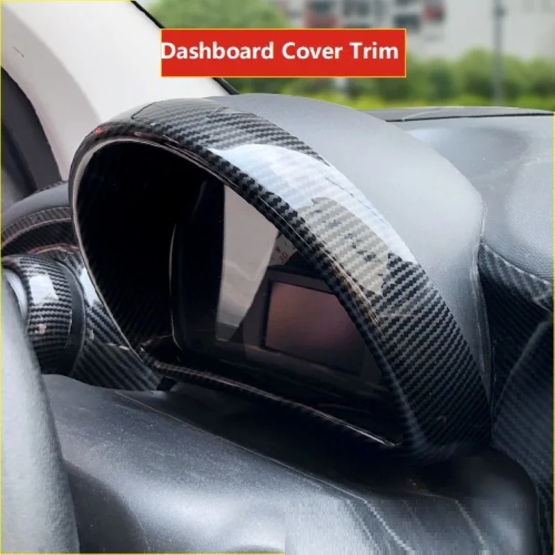 For Mercedes-Benz Smart Fortwo/Forfour 453 2015-2021 Car Dashboard Cover Trims Replacement ABS Carbon Fiber Black