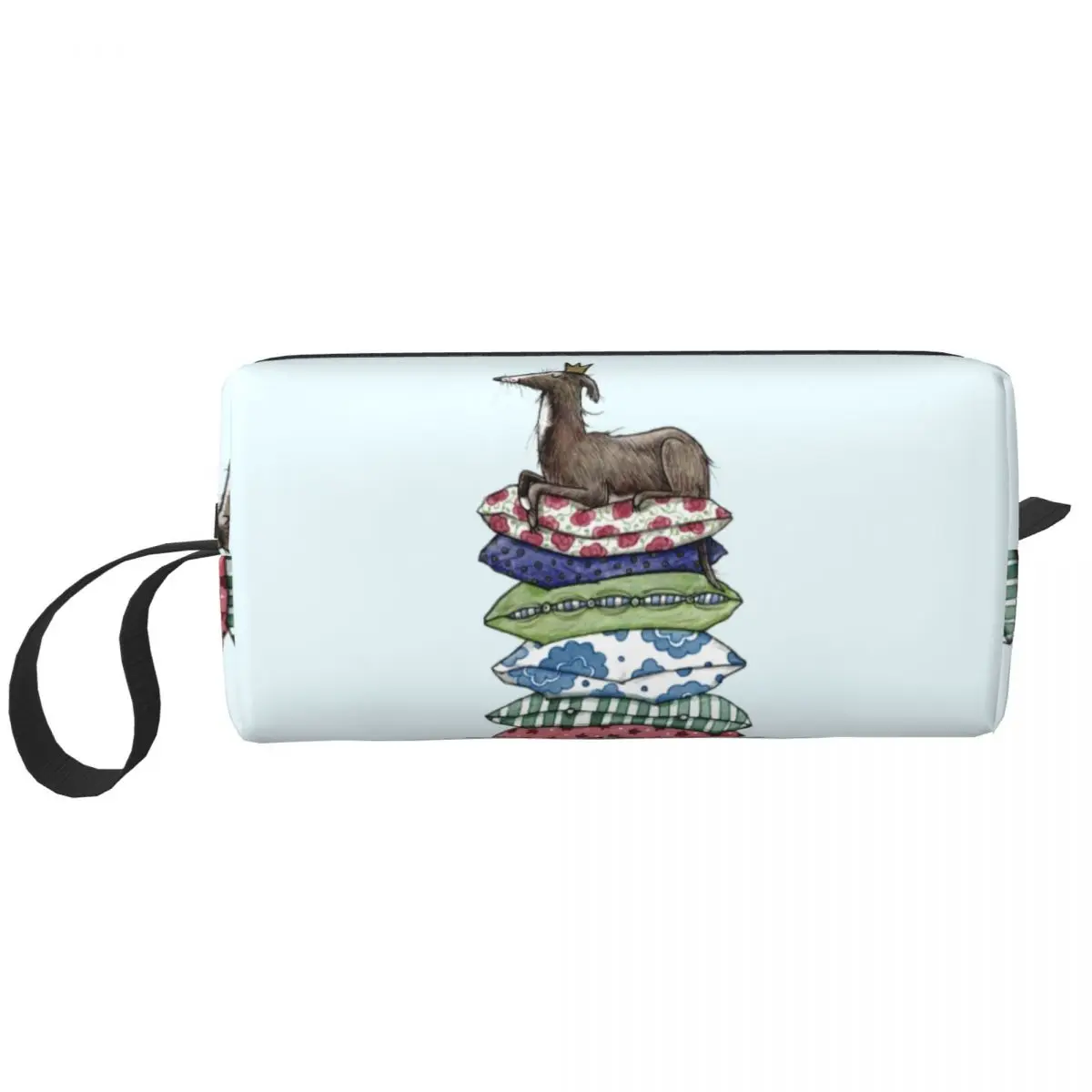 Princess On The Pea Greyhound Cosmetic Bag Women Makeup Bags Whippet Lurcher Dog Travel Daily Toiletry Bag Organizer Storage Bag