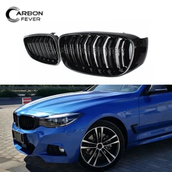 1 Pair ABS Front Grill for BMW F34 3 Series GT Gran Turismo Glossy Black Front Bumper Racing Grille 340i 328i xDrive (2013-2020)