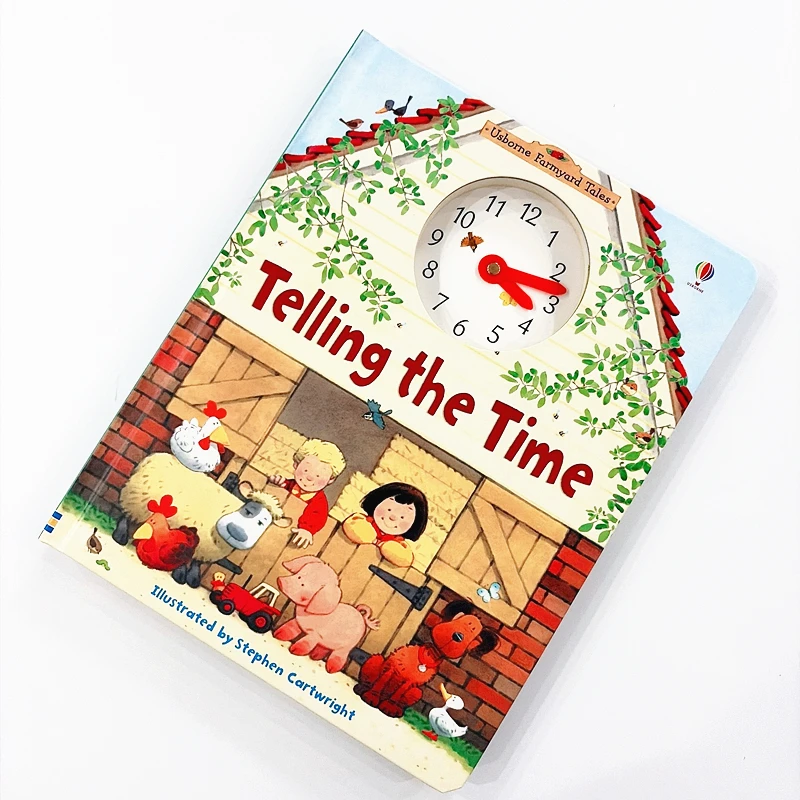 Farmyard Tales Telling the Time Board Book with Movable Clock Kids Early Learning Time Telling Educational Picture Books