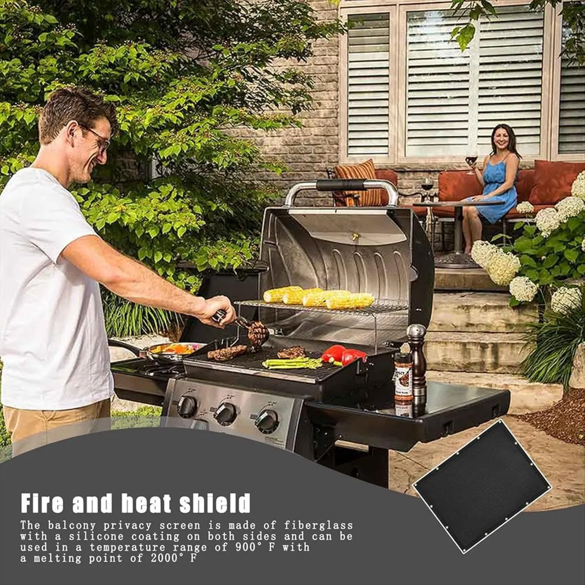 A24I Heat Shield for Wall -Behind Grill Heat Shield Deck & Fence Protector From Grill Heat Damage