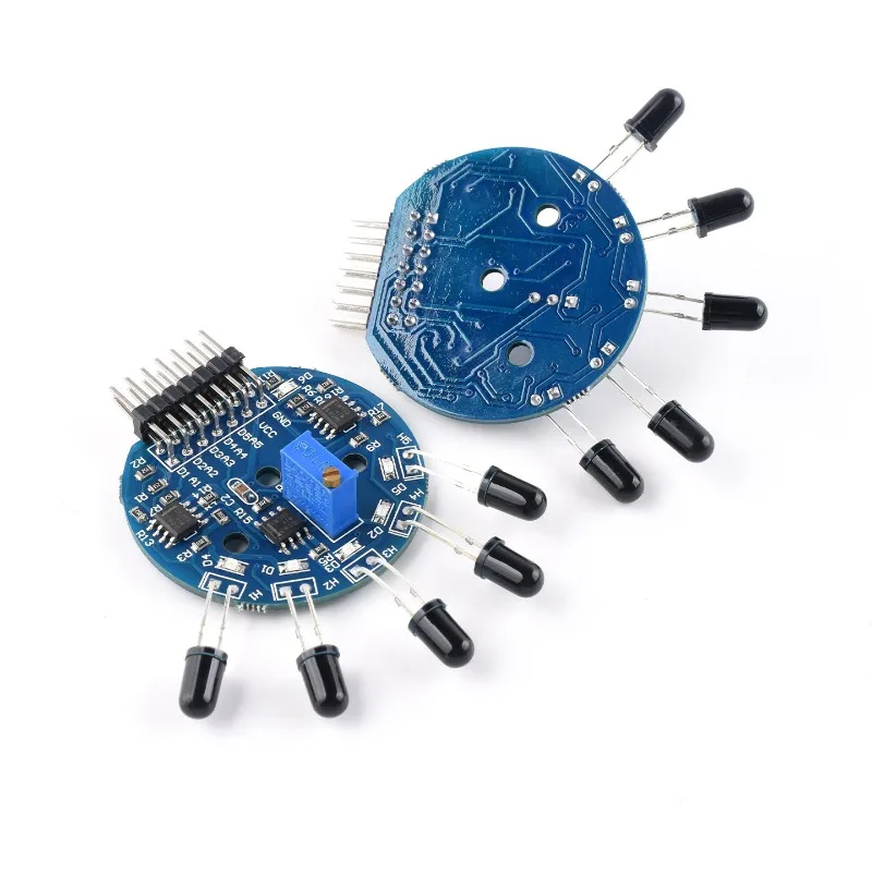Five-way flame sensor module, dual output of analog and digital, fire-extinguishing robot