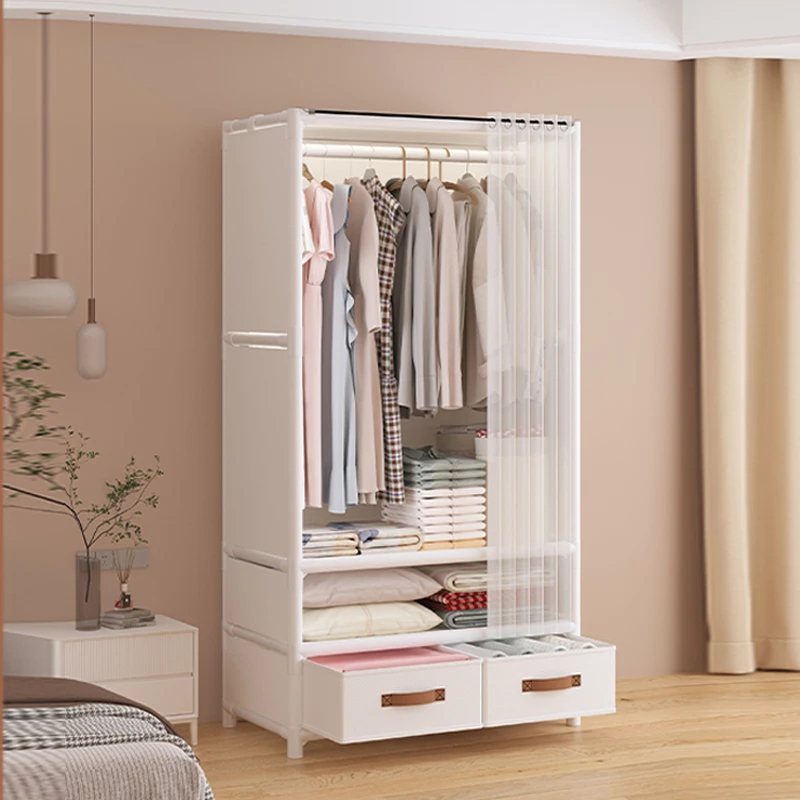 1pcs Freestanding Wardrobe Organiser, Portable Multi-Tier Storage Shelving System With Dust Cover - Ideal for living rooms, bedr