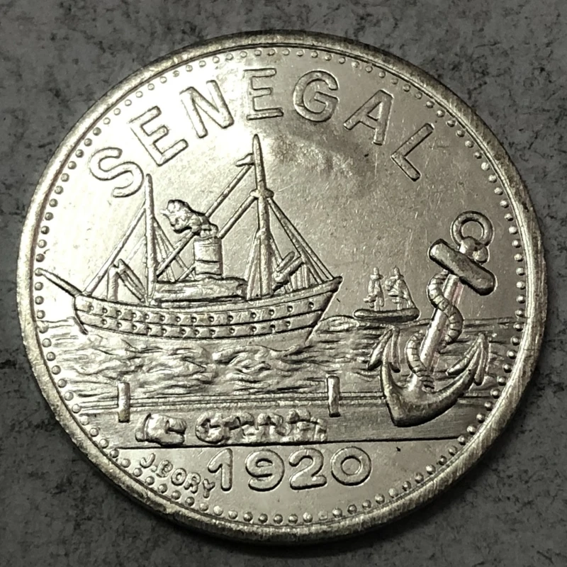 1920 Senegal 25 Centimes silver plated copy coin