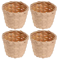 10 Pcs Mini Bamboo Storage Basket Desktop Decor Fruits Seagrass Baskets Box Hand-woven Wooden Office for Gifts