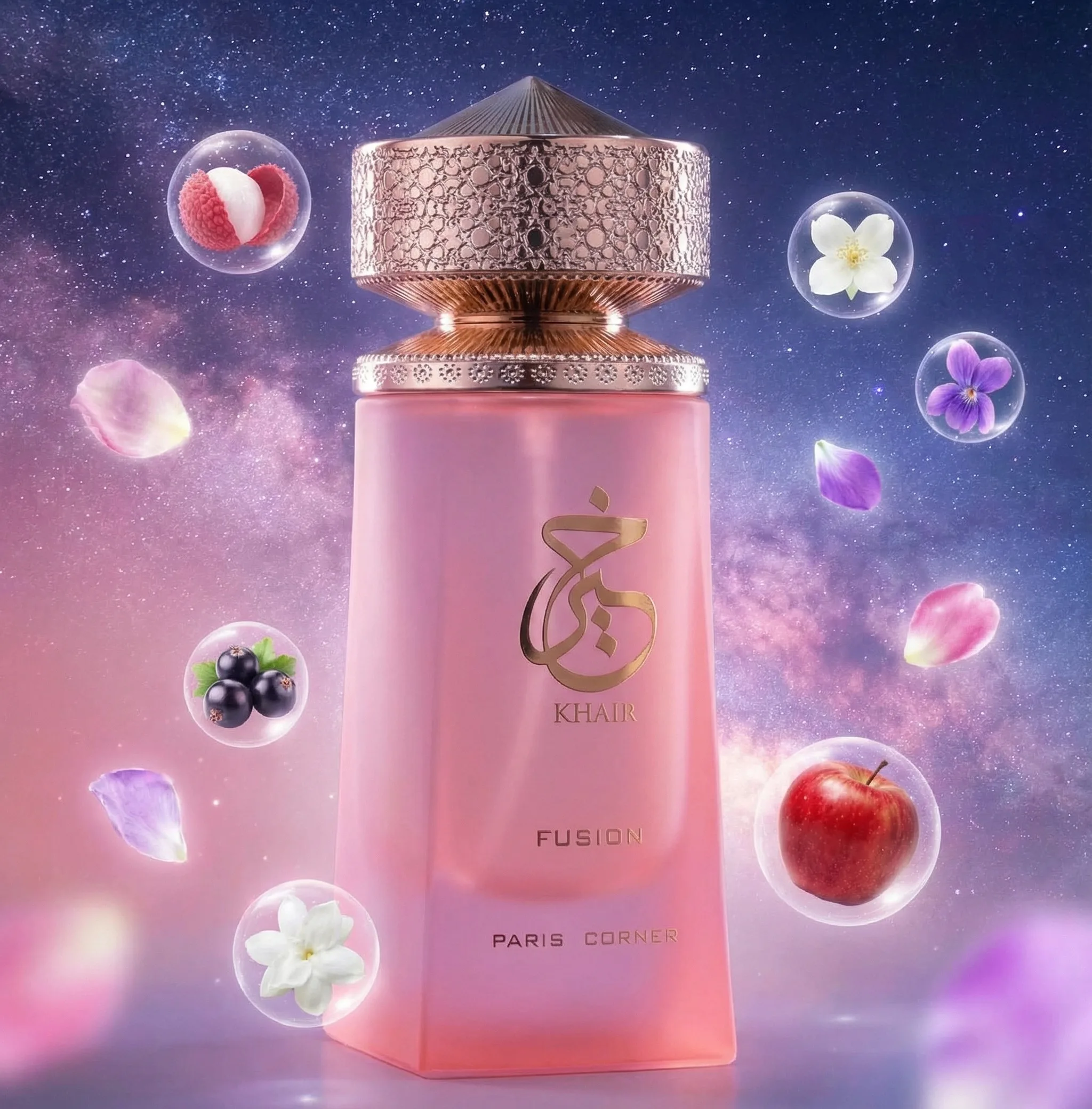 باريس كورنر كير فيوجن ليتشي 3.4 أونصة سائلة، عطر زهور فاكهي للجنسين، ليتشي بلاك كشمش تفاح أحمر ساحر #1