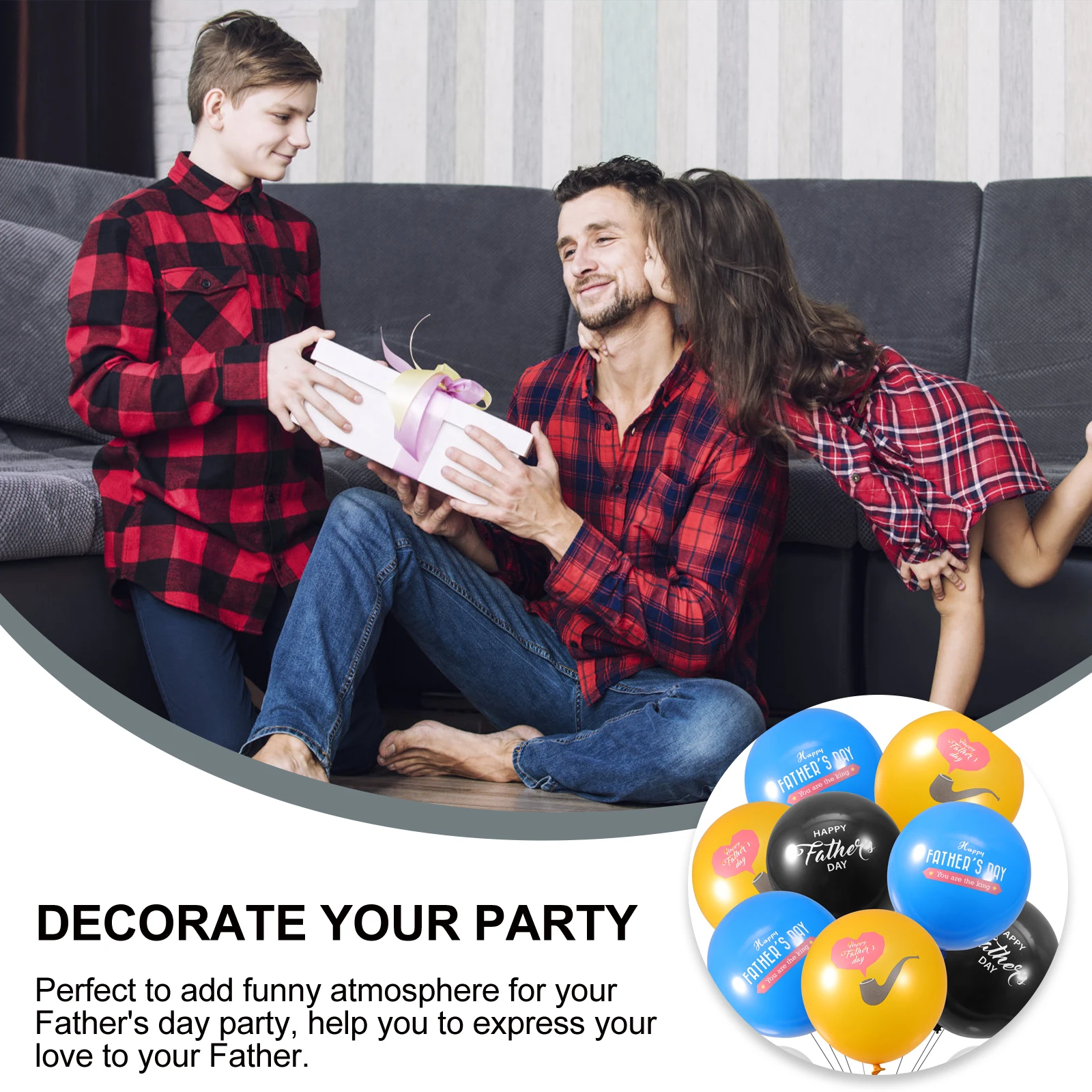 

1 set Father's Day Balloon Set Latex Decorative Balloons Party Boy Dad Photo Prop Scene Decoratives Festival PARTY DECORATION
