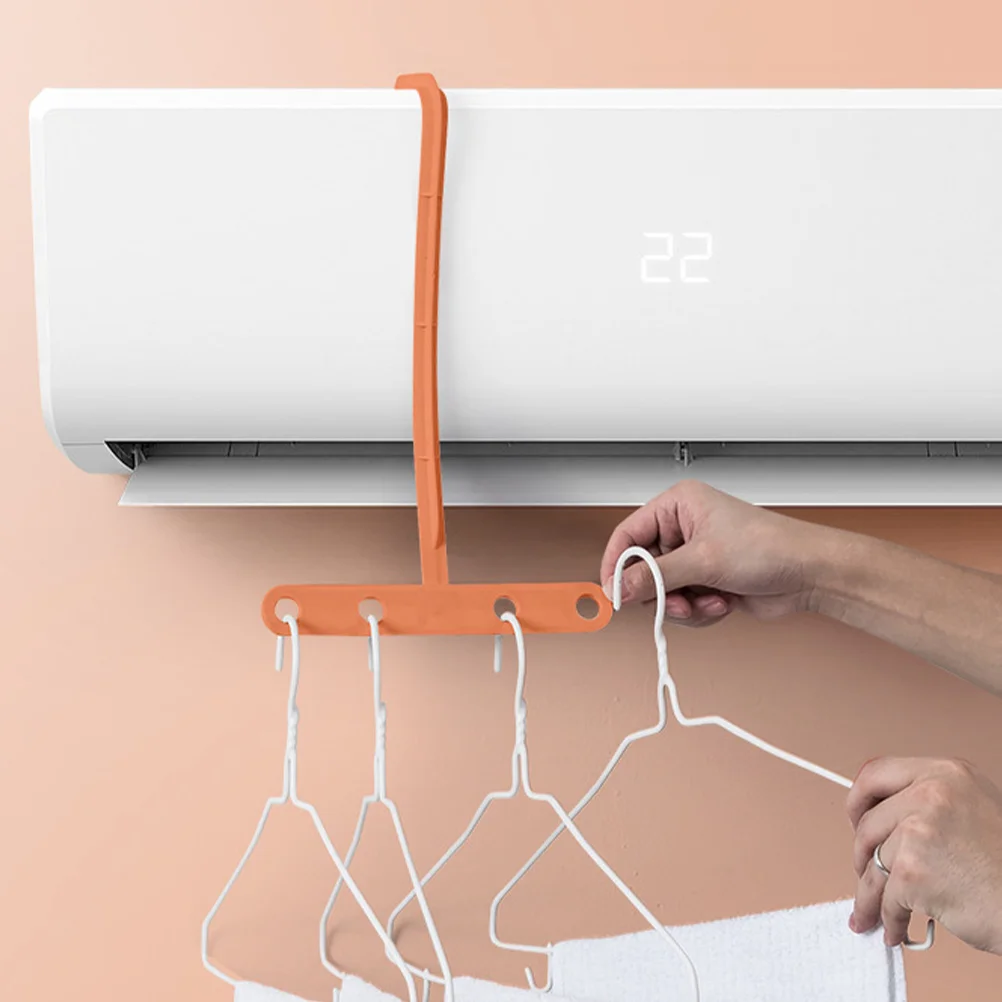 

2pcs Air Conditioning Outlet Clothes Drying Rack Hangers Multi Space Saving Closet Lightweight Portable Plastic Vertical for AC
