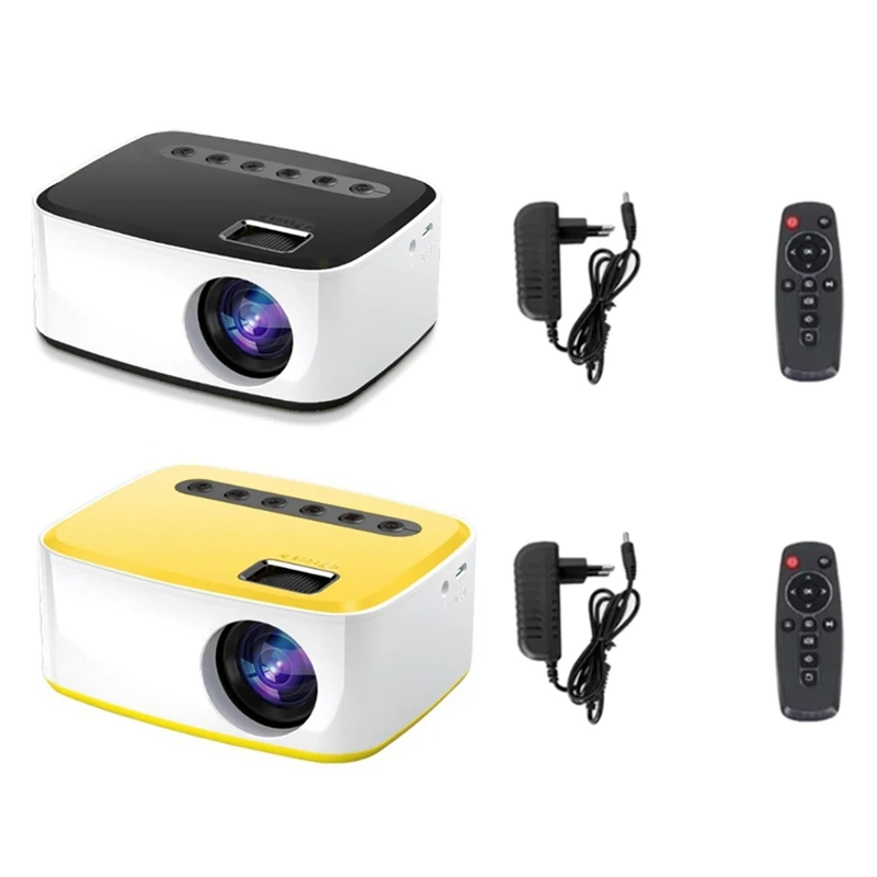 

Projector LED 1080P Same-Screen Version Wireless Mobile Phone MINI Projector Portable Home Theater Video Player, Durable EU Plug