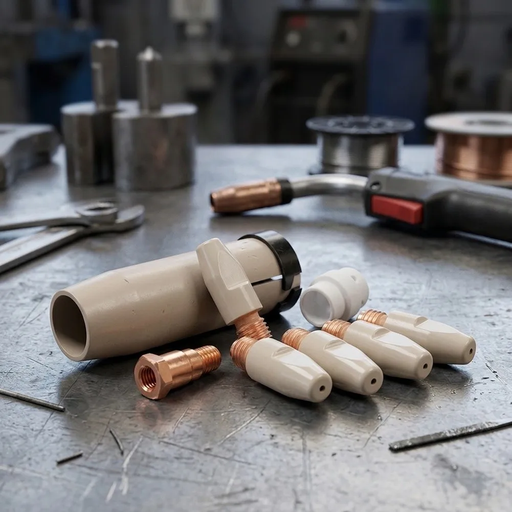 Welding Consumables Set for 36KD 8 Piece Kit Includes Gas Nozzle Contact Tips 0.8 0.9 1.0 1.2 1.6mm Tip Holder Diffuser