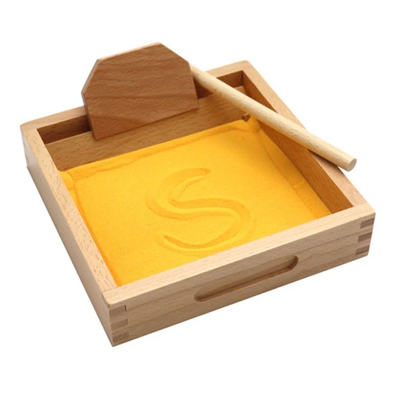 

Modern Alphabet Shape Sand Table with Wooden Pen Children's Learning Toy