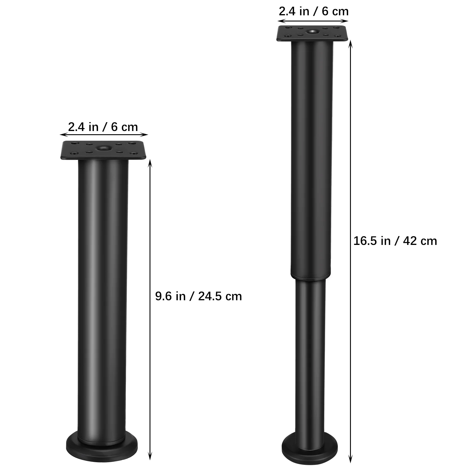 4 Uds soporte muebles patas de soporte mesa de oficina pies ajustables de acero al carbono para