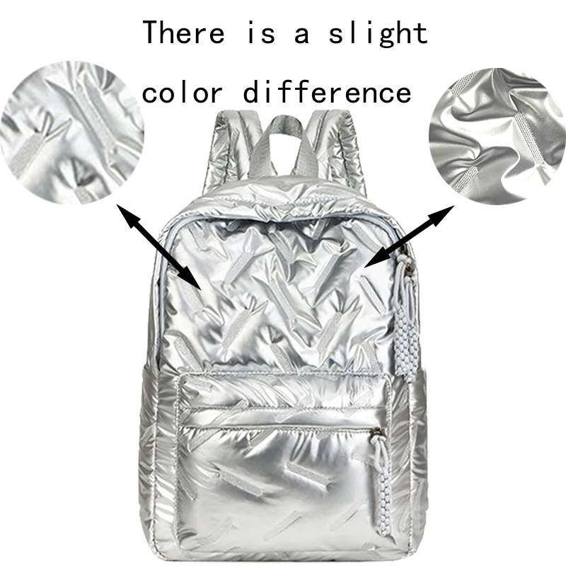 Trendy Multi-color Shiny Quilted Backpack Elegant Design for Daily Use Travel Multi-pocket Versatile Practical Portable Bag sacs